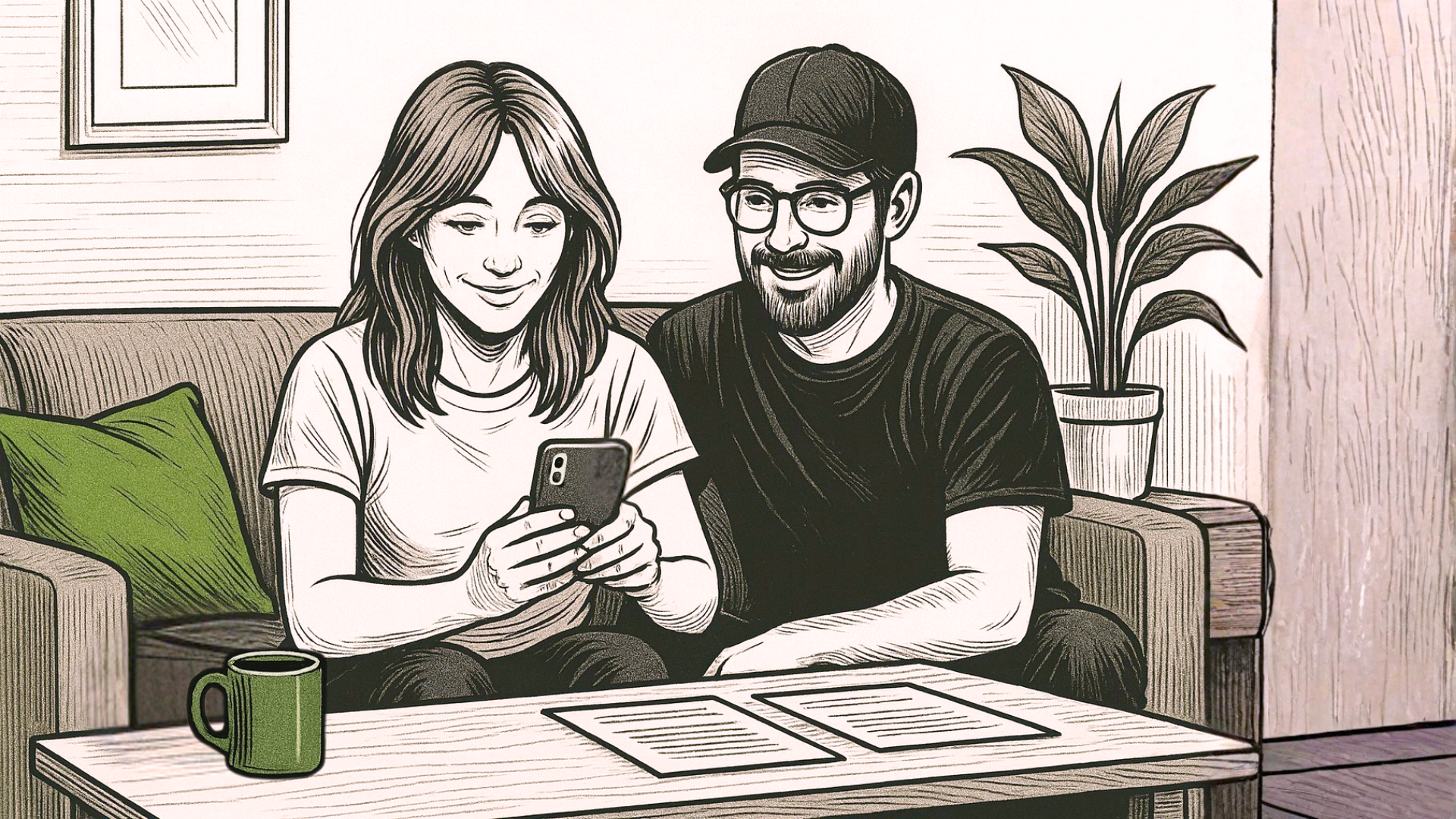 Person scannt Rechnung mit dem Smartphone