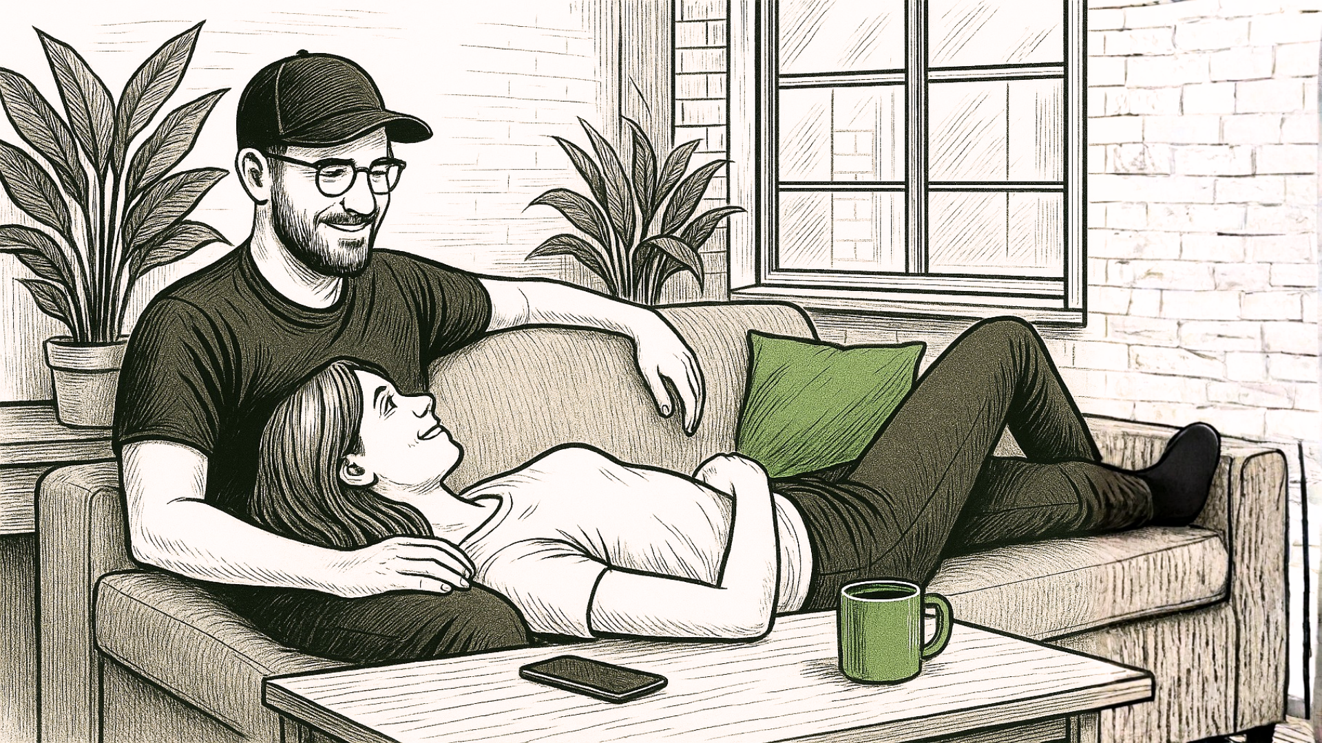 Entspanntes Paar nach erfolgreicher Tarifauswahl